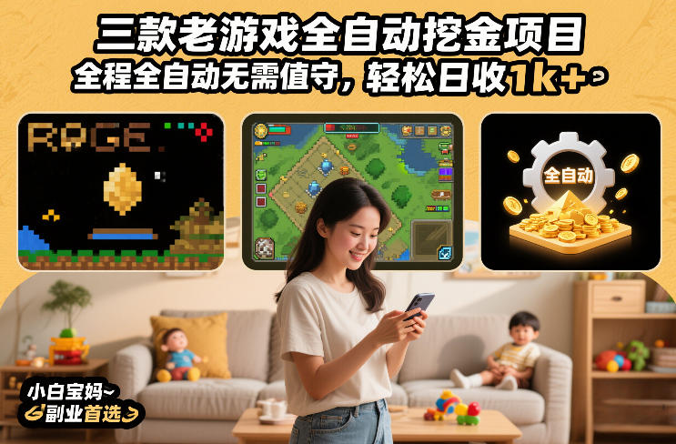 老游戏全自动挖金项目,全程托管轻松上手,稳定副业首选【揭秘】-徐小晨博客