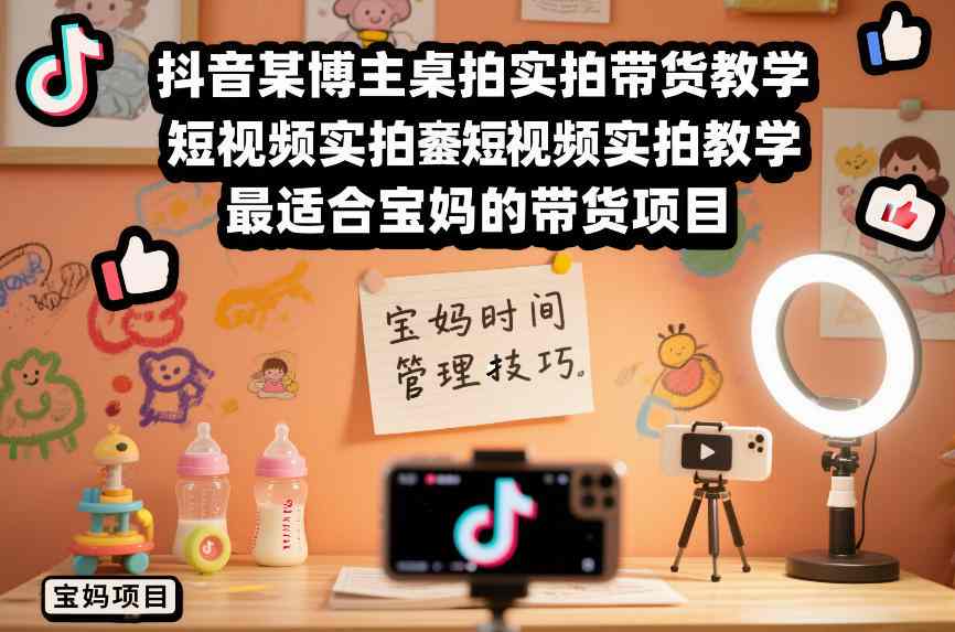 宝妈桌拍带货教学,实拍技巧易上手,创造稳定副业收入-徐小晨博客